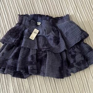 Aerie Blue Tiered Bubble Mini Skirt